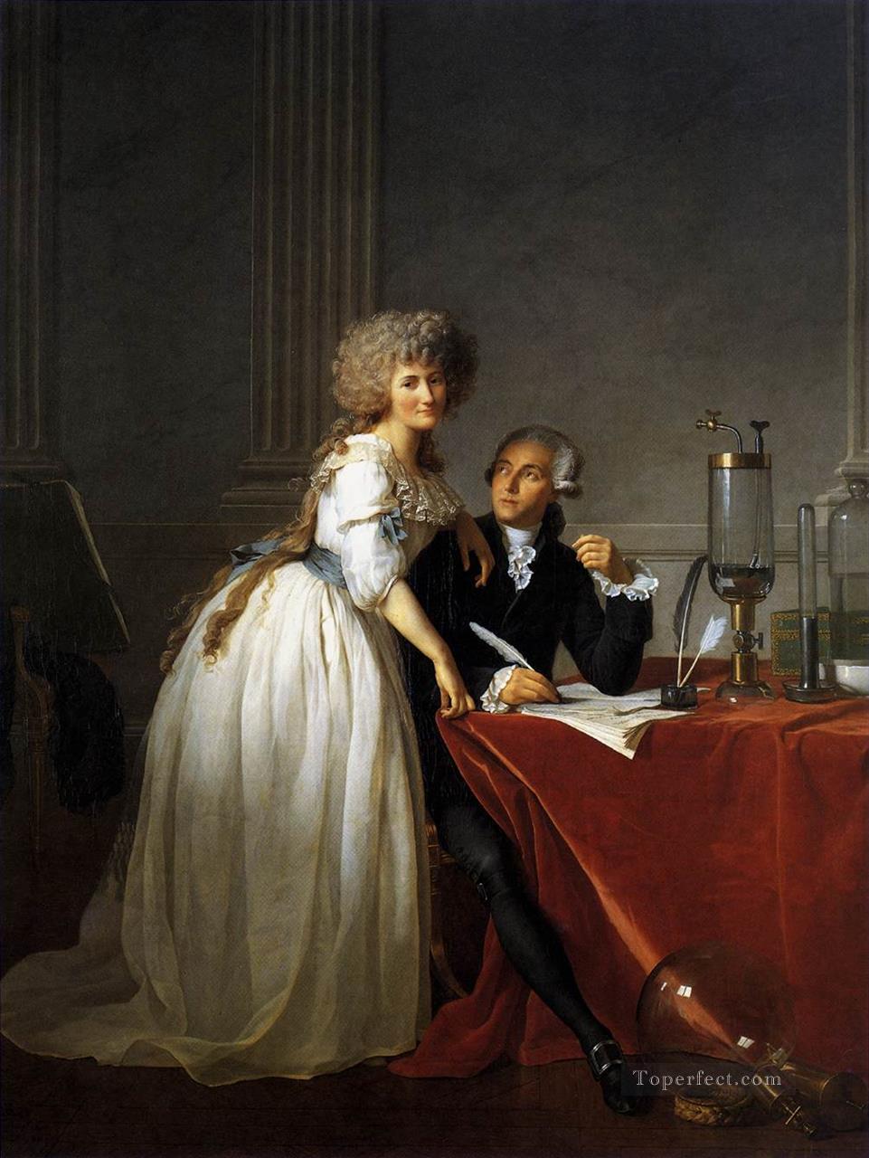 Portrait of Antoine Laurent and Marie Anne Lavoisier Neoclassicism Jacques Louis David Oil Paintings